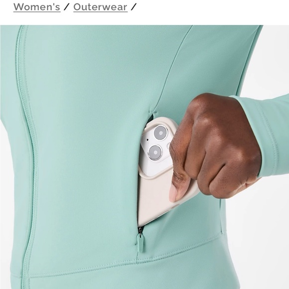 FIGS NWT Aqua/Mint On Shift ContourKnit Jacket - Picture 7 of 7